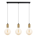 Κρεμαστό φωτιστικό οροφής MIROS 3xE27/60W/230V μαύρο/χρυσό