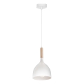 Κρεμαστό φωτιστικό οροφής NOAK WOOD 1xE27/15W/230V λευκό/οξιά