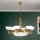 Κρεμαστό φωτιστικό οροφής ROCCA 9xE27/60W/230V διάμετρος 75 cm μπρονζέ/λευκό