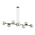 Κρεμαστό φωτιστικό οροφής ROSSI 8xE14/10W/230V μαύρο/γκρι