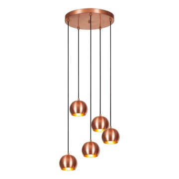 Κρεμαστό φωτιστικό οροφής SIVANI 5xE27/40W/230V χαλκός