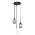 Κρεμαστό φωτιστικό οροφής VERDI 3xE27/15W/230V διάμετρος 30 cm μαύρο/γκρι/λευκό