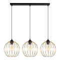 Κρεμαστό φωτιστικό οροφής ράγα  MATT 3xE27/60W/230V μαύρο/χρυσαφί