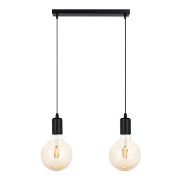 Κρεμαστό φωτιστικό οροφής ράγα MIROS 2xE27/60W/230V μαύρο