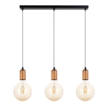 Κρεμαστό φωτιστικό οροφής ράγα MIROS 3xE27/60W/230V μαύρο/χάλκινο