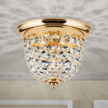 Κρυστάλλινο φωτιστικό οροφής PLAFOND 1xE27/40W/230V διάμετρος 26 cm χρυσό