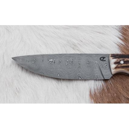 Κυνηγετικό μαχαίρι Δαμασκού 11 cm κέρατο ελαφιού