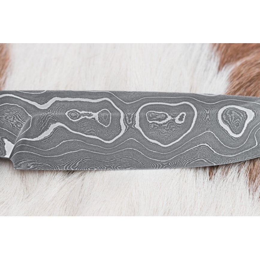 Κυνηγετικό μαχαίρι Δαμασκού 12,4 cm Σημύδα/κέρατο ταράνδου