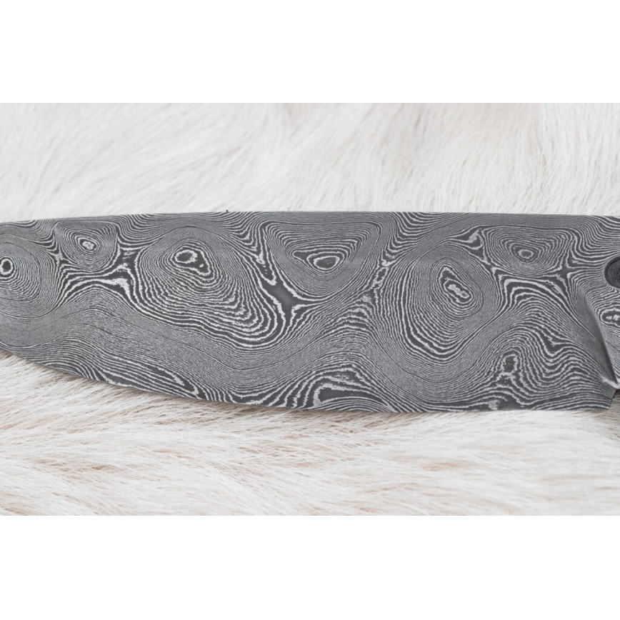 Κυνηγετικό μαχαίρι Δαμασκού 12 cm στάχτη/κέρατο ελαφιού