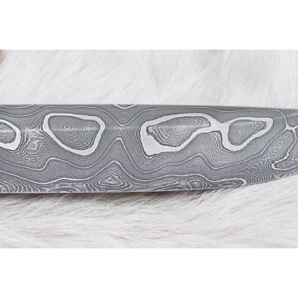 Κυνηγετικό μαχαίρι Δαμασκού 13,8 cm ironwood/κόκκαλο βουβαλιού