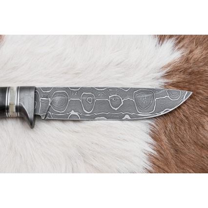 Κυνηγετικό μαχαίρι Δαμασκού 13,8 cm Σημύδα/κόκκαλο καμήλας