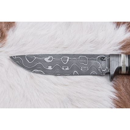 Κυνηγετικό μαχαίρι Δαμασκού 13,8 cm Σημύδα/κόκκαλο καμήλας