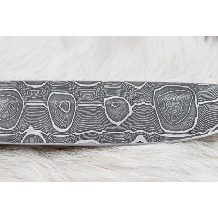 Κυνηγετικό μαχαίρι Δαμασκού 13,8 cm Σημύδα/κόκκαλο καμήλας