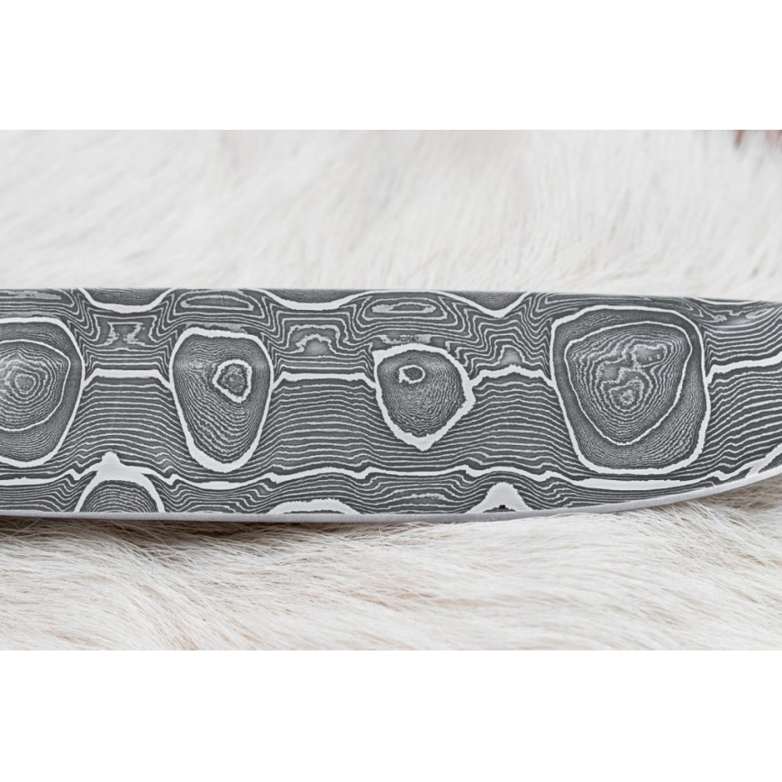 Κυνηγετικό μαχαίρι Δαμασκού 13,8 cm Σημύδα/κόκκαλο καμήλας