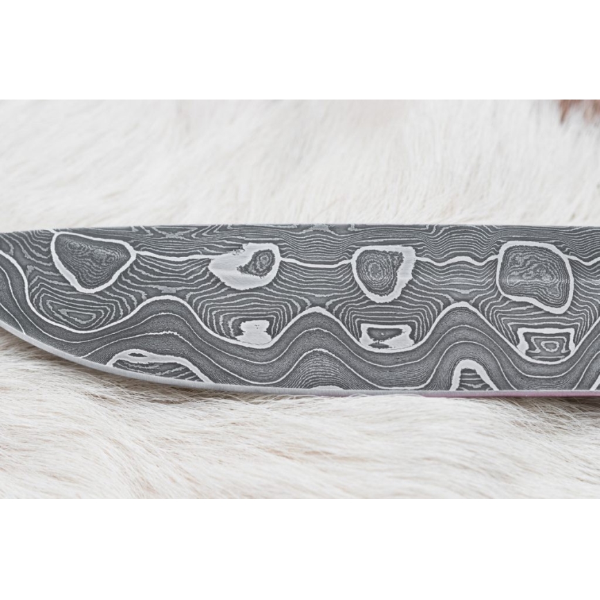 Κυνηγετικό μαχαίρι Δαμασκού 13,8 cm Σημύδα/κόκκαλο καμήλας