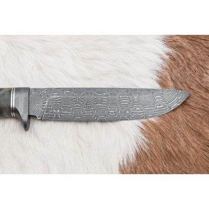 Κυνηγετικό μαχαίρι Δαμασκού 14,5 cm σκλήθρο/σερπεντινίτης