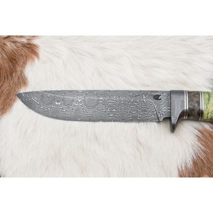 Κυνηγετικό μαχαίρι Δαμασκού 14,5 cm σκλήθρο/σερπεντινίτης