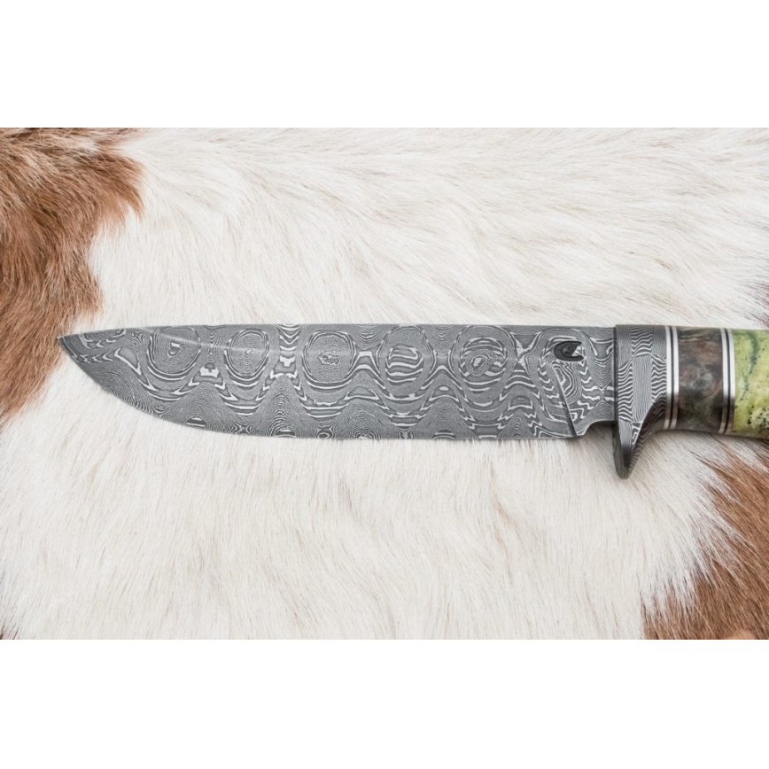 Κυνηγετικό μαχαίρι Δαμασκού 14,5 cm σκλήθρο/σερπεντινίτης