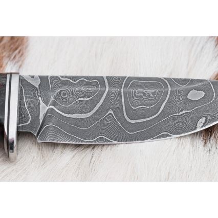 Κυνηγετικό μαχαίρι Δαμασκού 9,7 cm καρυδιά/σφένδαμος