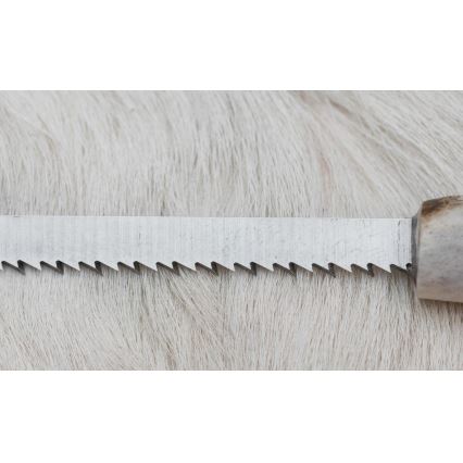 Κυνηγετικό μαχαίρι Δαμασκού με μίνι πριόνι 11 cm κέρατο ελαφιού