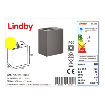 Lampenwelt - Φωτιστικό τοίχου LED CATALEYA 2xLED/2W/230V