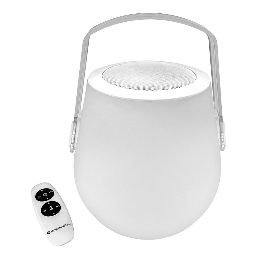 Lampenwelt - Επιτραπέζια λάμπα dimming LED RBG με ηχείο LED/3W/3,7V Bluetooth 2000 mAh IP44 + τηλεχειριστήριο
