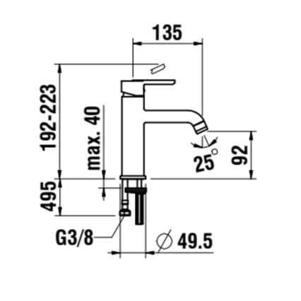 LAUFEN H3110810041201 - Μπαταρία νιπτήρος LUA 19,2 cm γυαλιστερό χρώμιο