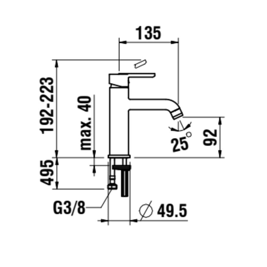 LAUFEN H3110810041201 - Μπαταρία νιπτήρος LUA 19,2 cm γυαλιστερό χρώμιο