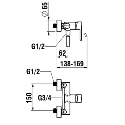 LAUFEN H3310810041311 - Σετ μπάνιου με μπαταρία LUA γυαλιστερό χρώμιο