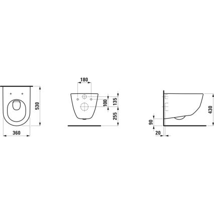 LAUFEN H8209560000001 - Λεκάνη κρεμαστή PRO κεραμική/λευκό