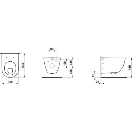 LAUFEN H8209590000001 - Επιτοίχιο WC PRO κεραμική/λευκή