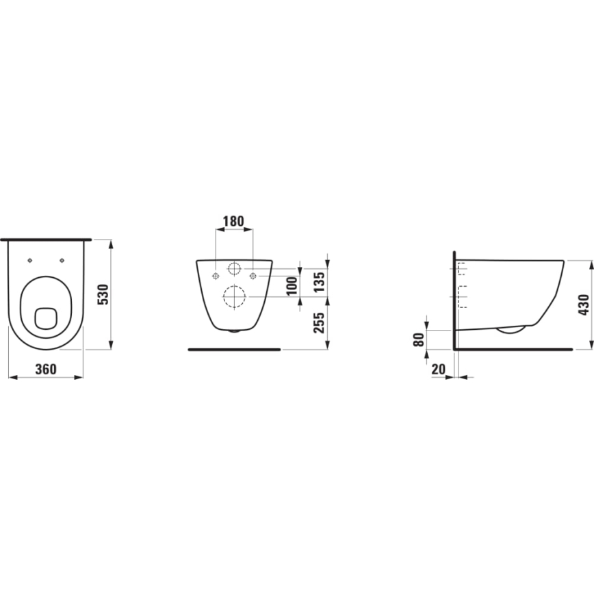 LAUFEN H8209590000001 - Επιτοίχιο WC PRO κεραμική/λευκή
