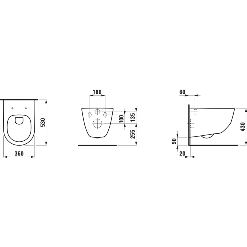 LAUFEN H8209664000001 - Λεκάνη κρεμαστή PRO κεραμική/λευκό