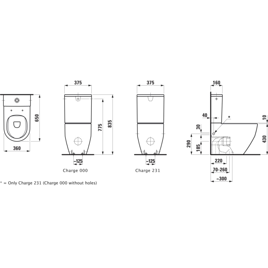 LAUFEN H8259624000001 - Λεκάνη WC PRO κεραμική/λευκή