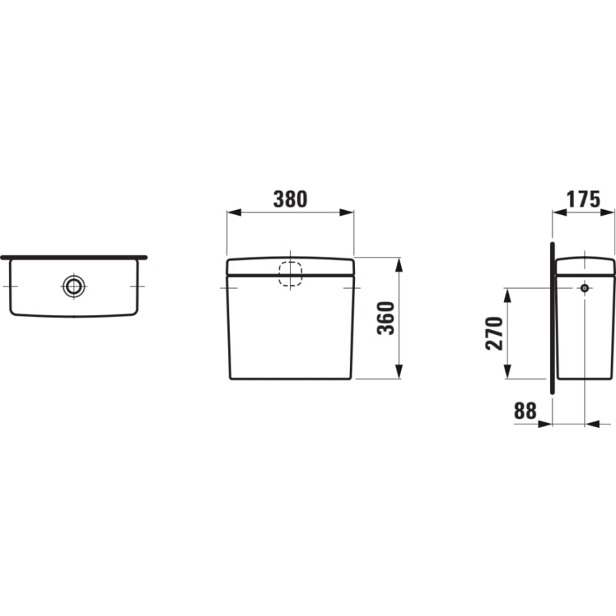 LAUFEN H8269520009721 - Καζανάκι PRO με πλευρική παροχή, κεραμικό/λευκό