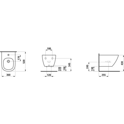 LAUFEN H8300810003021 - Μπιντέ κρεμαστό LUA κεραμικό/λευκό