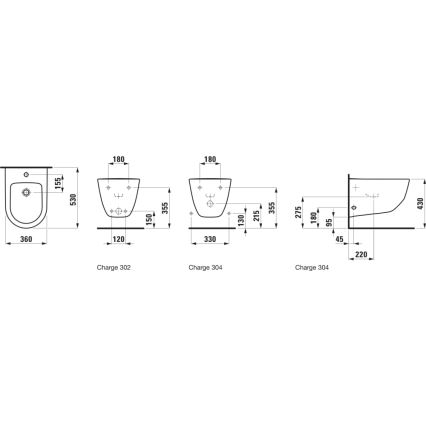 LAUFEN H8309520003021 - Μπιντέ κρεμαστό PRO κεραμικό/λευκό