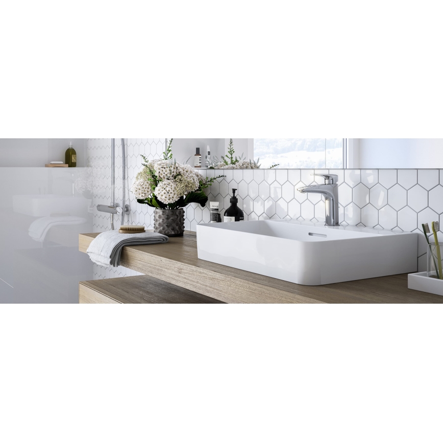 LAUFEN HF500701100000 - Μπαταρία νιπτήρος + βαλβίδα με υπερχείλιση LAURIN 16,2 cm γυαλιστερό χρώμιο