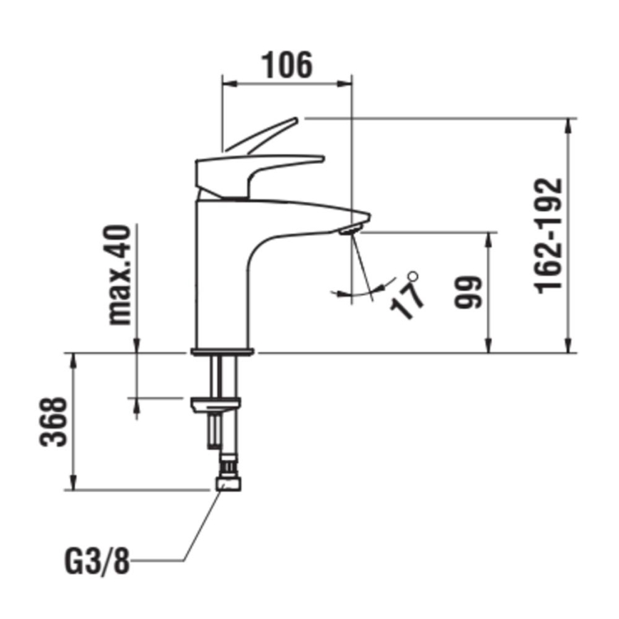 LAUFEN HF500702100000 - Μπαταρία νιπτήρα LAURIN 16,2 εκ. γυαλιστερό χρώμιο
