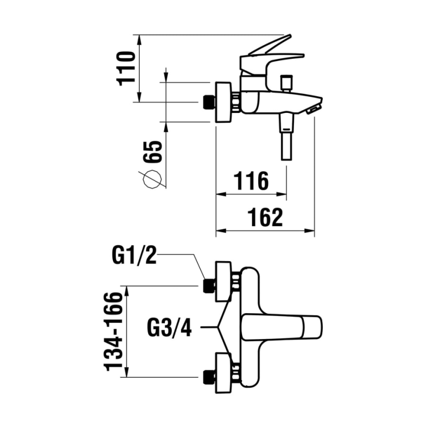 LAUFEN HF500760100600 - Σετ μπάνιου με μπαταρία LAURIN γυαλιστερό χρώμιο