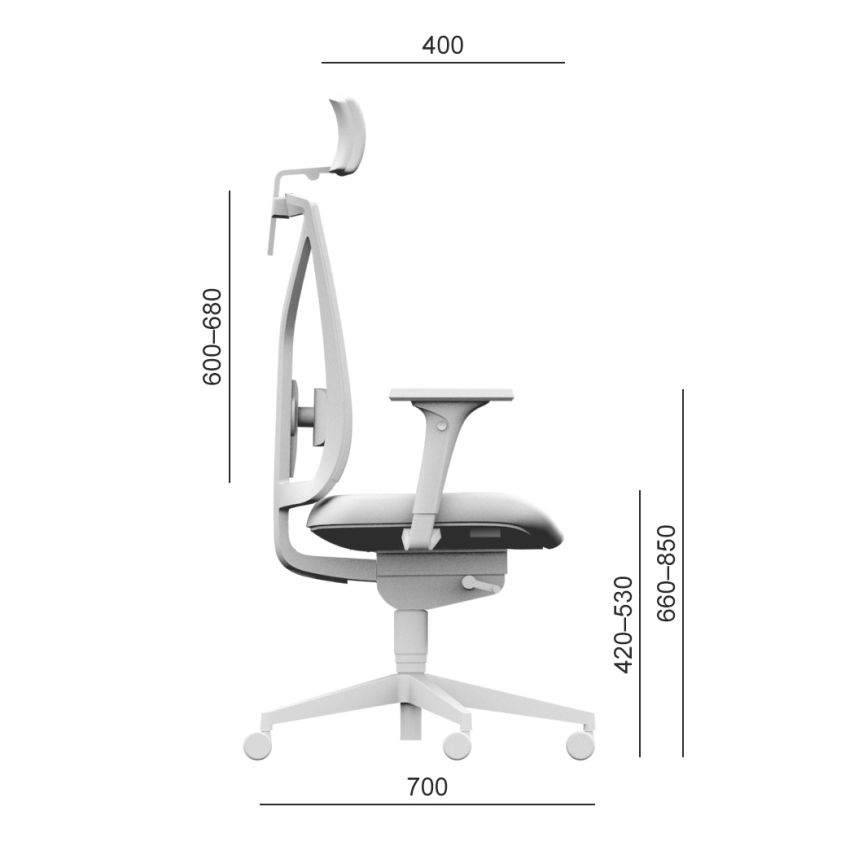 LD Seating - Γραφειακή καρέκλα με προσκέφαλο LEAF γκρι