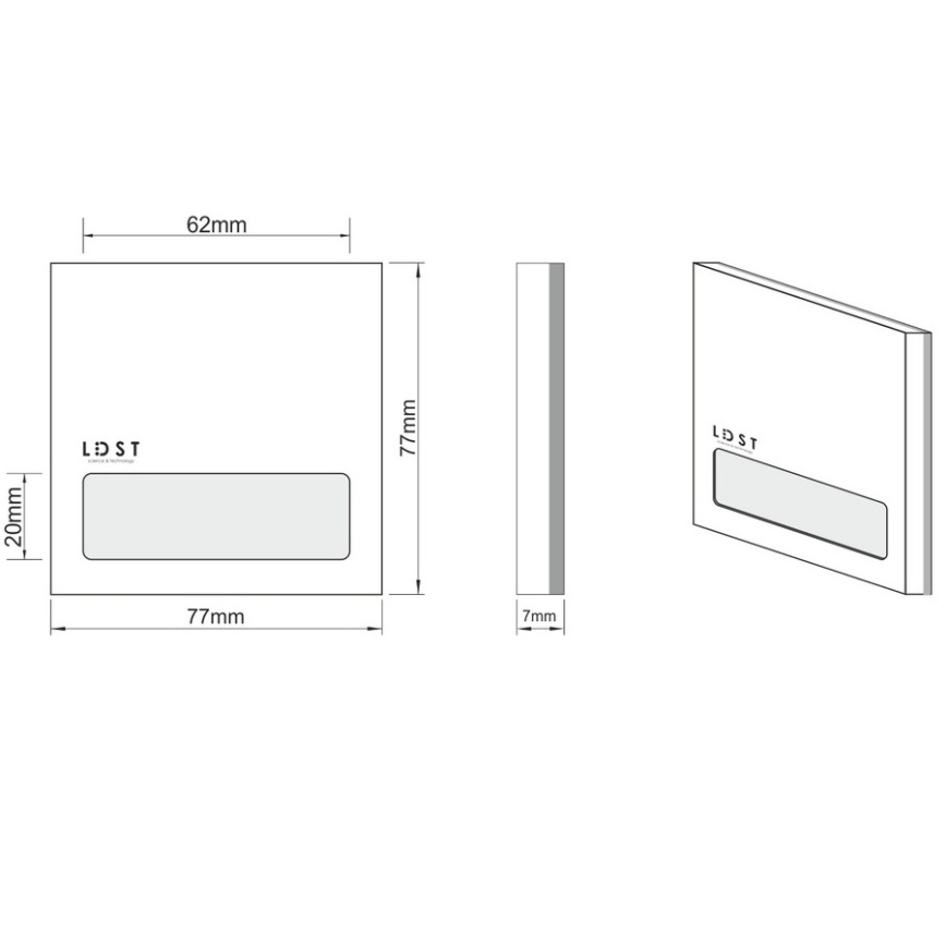 LDST AL-01-CB-BC5 - LED φωτιστικό σκάλας ALEX 5xLED/1,2W/230V γυαλιστερό μαύρο
