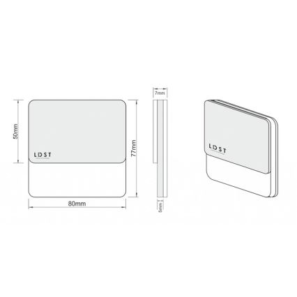 LDST DA-01-SC-BC5 - Φωτισμός σκάλας DAISY 5xLED/1,2W/230V