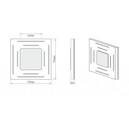 LDST SP-01-CB-BZ8- LED φωτιστικό σκάλας SPACE 8xLED/1,2W/230V γυαλιστερό μαύρο 6500K