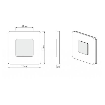 LDST SW-01-CB-BZ8 - LED φωτιστικό σκάλας SWIFT 8xLED/1,2W/230V γυαλιστερό μαύρο