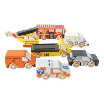 Le Toy Van - Σετ of rescue αυτοκίνητα with helicopter