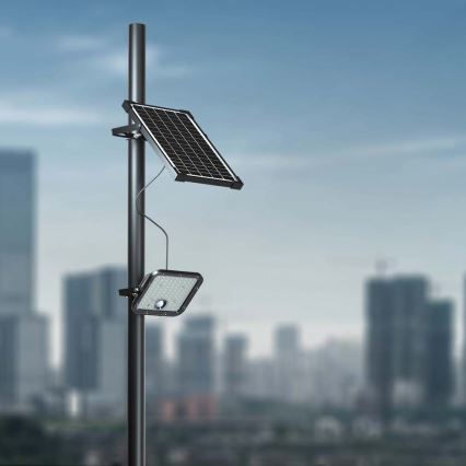 LED ρυθμιζόμενος ηλιακός προβολέας με αισθητήρα LED/10W/3,7V 4000/6000K IP65 3600 mAh + τηλεχειριστήριο