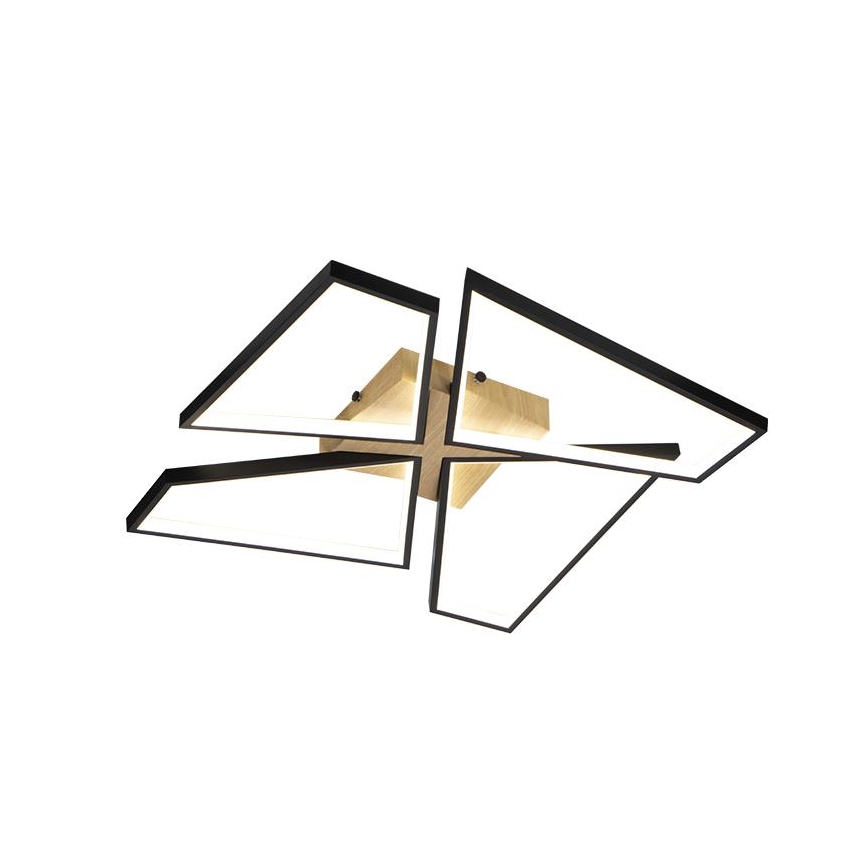 LED Ρυθμιζόμενο Φωτιστικό Οροφής LED/115W/230V 3000-6500K Καφέ/Μαύρο με Τηλεχειριστήριο