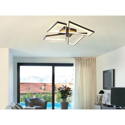 LED Ρυθμιζόμενο φωτιστικό οροφής LED/115W/230V 3000-6500K μαύρο με τηλεχειριστήριο