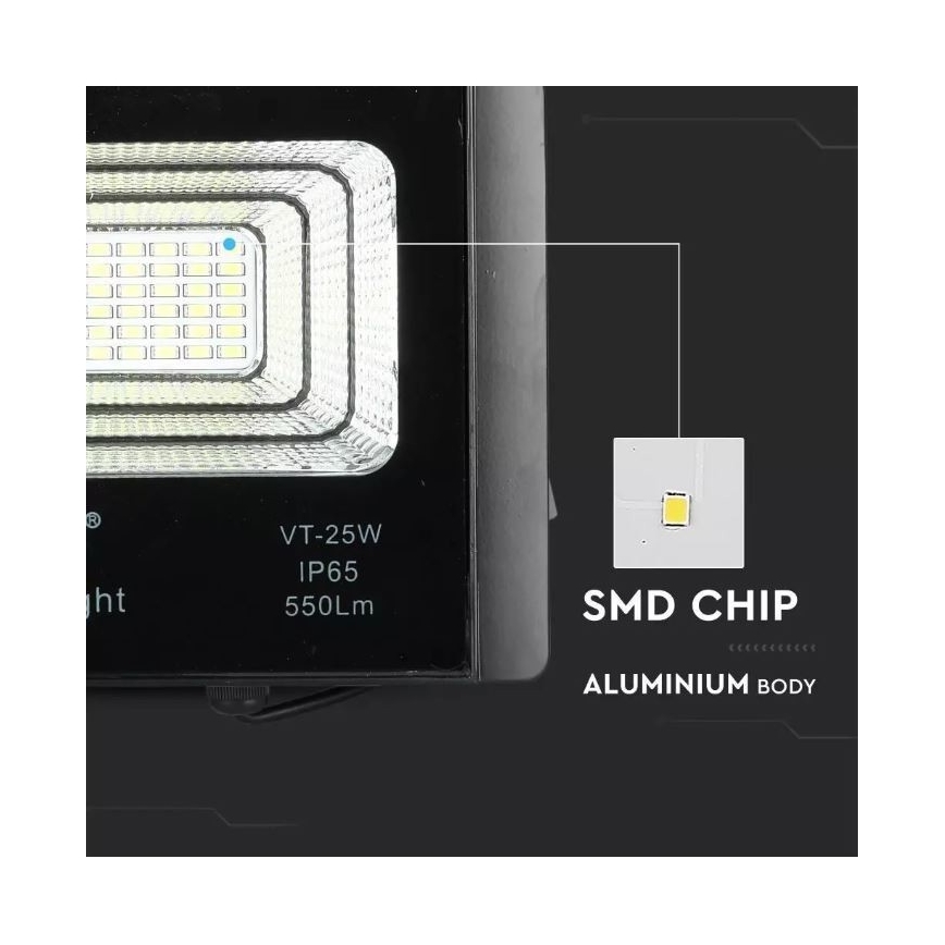 LED Ρυθμιζόμενος Ηλιακός Προβολέας LED/12W/3,2V 6000K IP65 5000 mAh + τηλεχειριστήριο